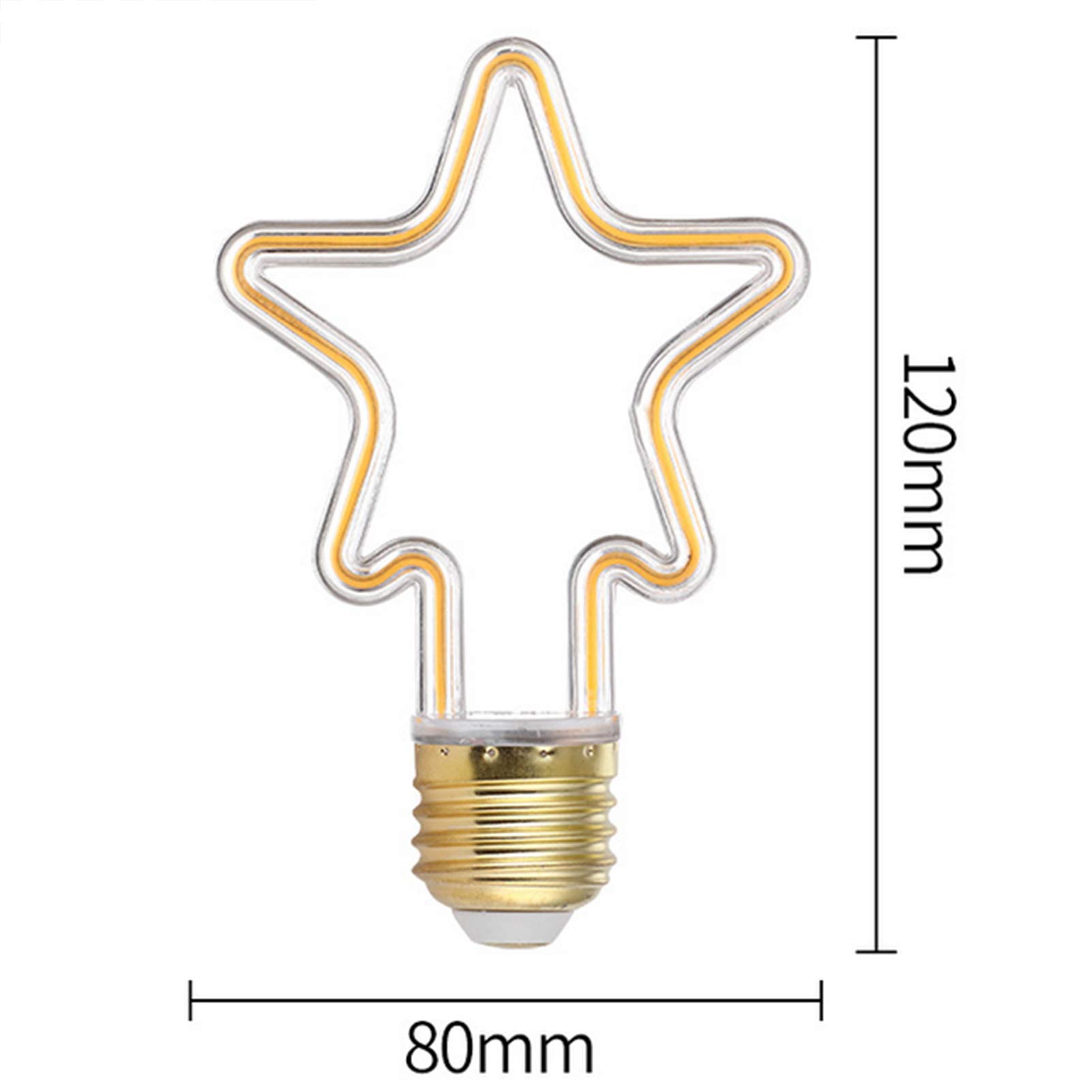 Ampoule LED étoile, non variable, 4 W, filament doux, lumière flexible, lumière ambiante, lumière décorative créative, lot 2 AC, blanc laiteux