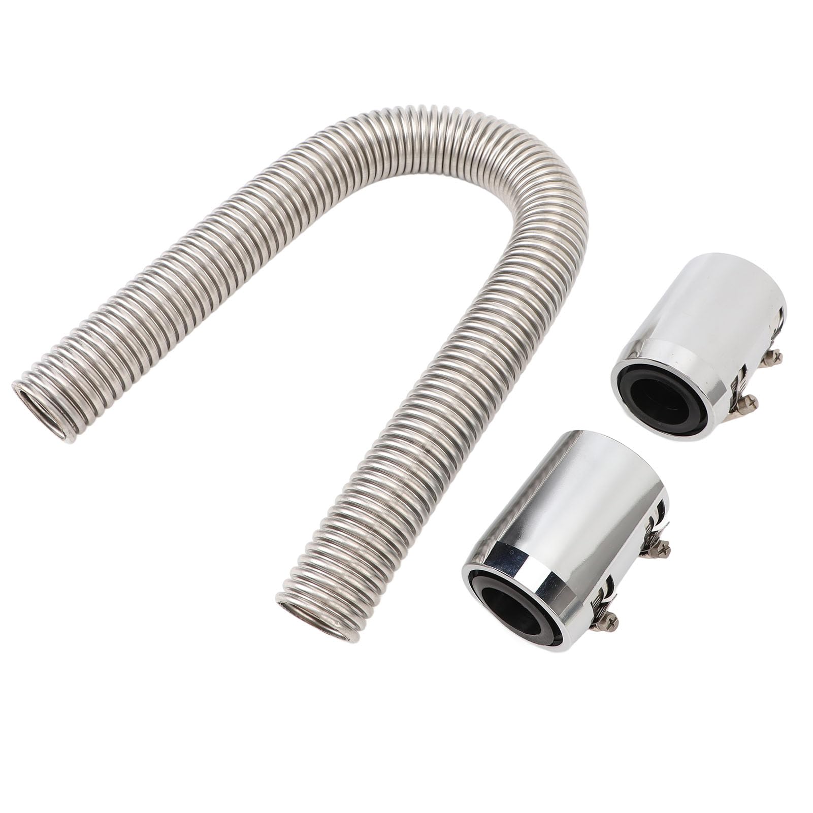 Jelquix Radiator Hose Kit 24in Durable Stainless Steel Efficient Cooling for Cars 1-1/4in -/2in -3/4in (Silver)