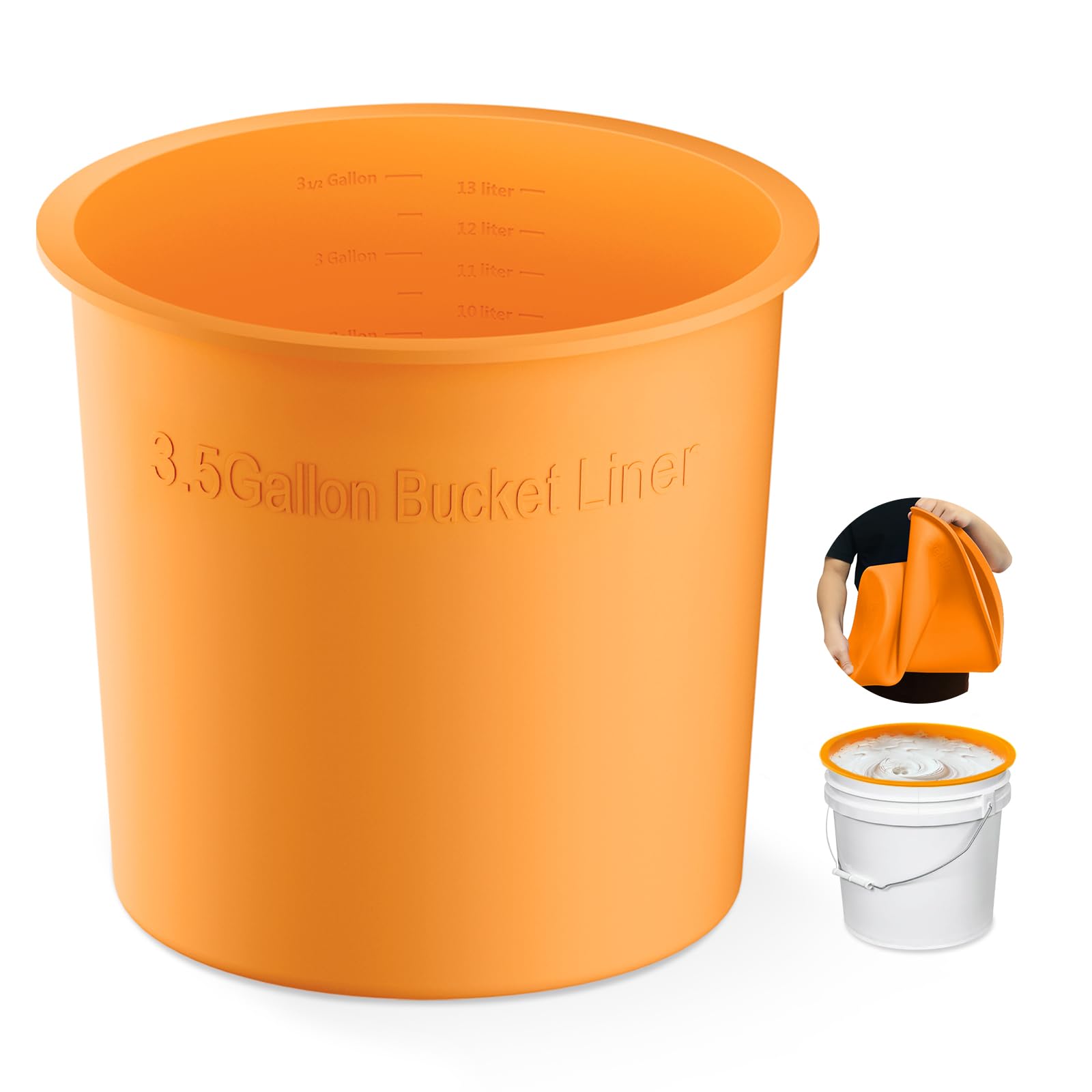 Revêtement seau en silicone pliable 10L de qualité alimentaire