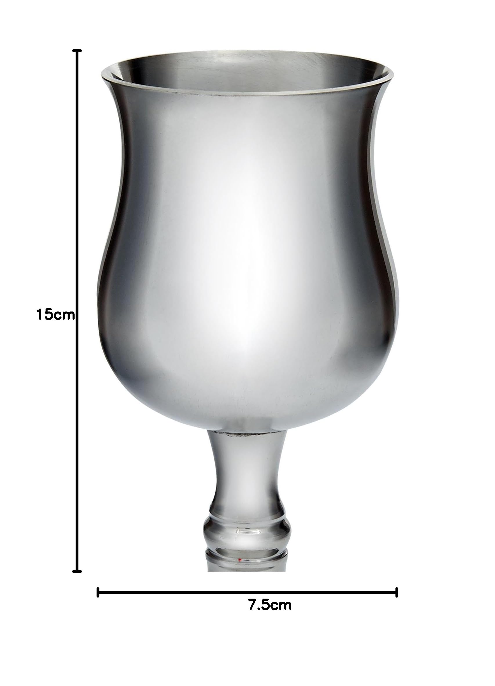 I LUV LTD Grande Georgiano Calice da Vino Peltro 300 ml Luminoso Lucidato Fine Sia Dentro che Fuori con Funzionalità Touchmark Perfetto per L'incisione