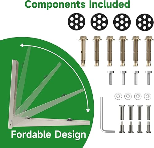 Miniatura 2 de Soporte de montaje en pared dividida plegable para mini split AC 7000 BTU a 12000 BTU