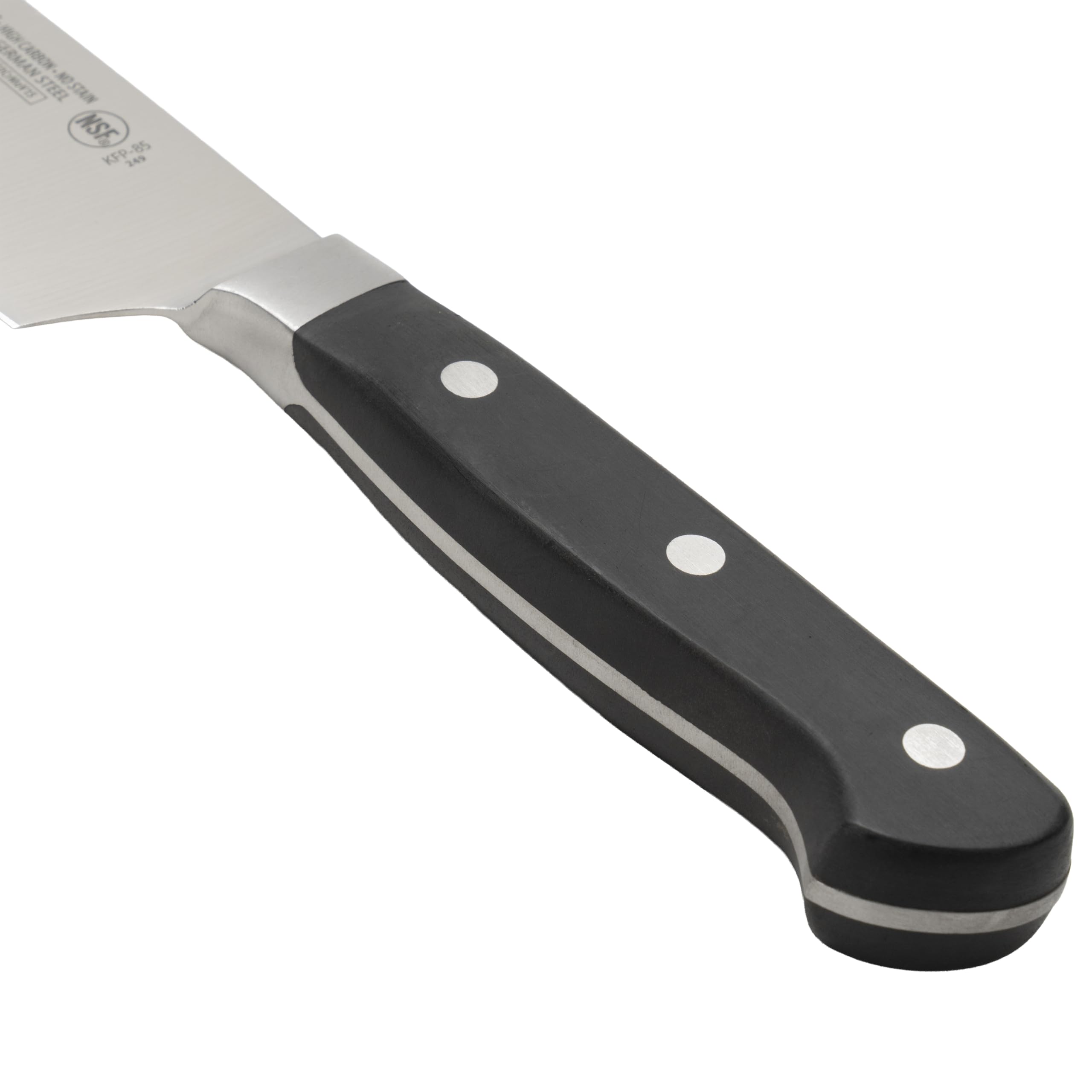 Winco 8" Chef's Stainless Steel Knife, High Carbon Steel, Short Bolster — Amazon image 2