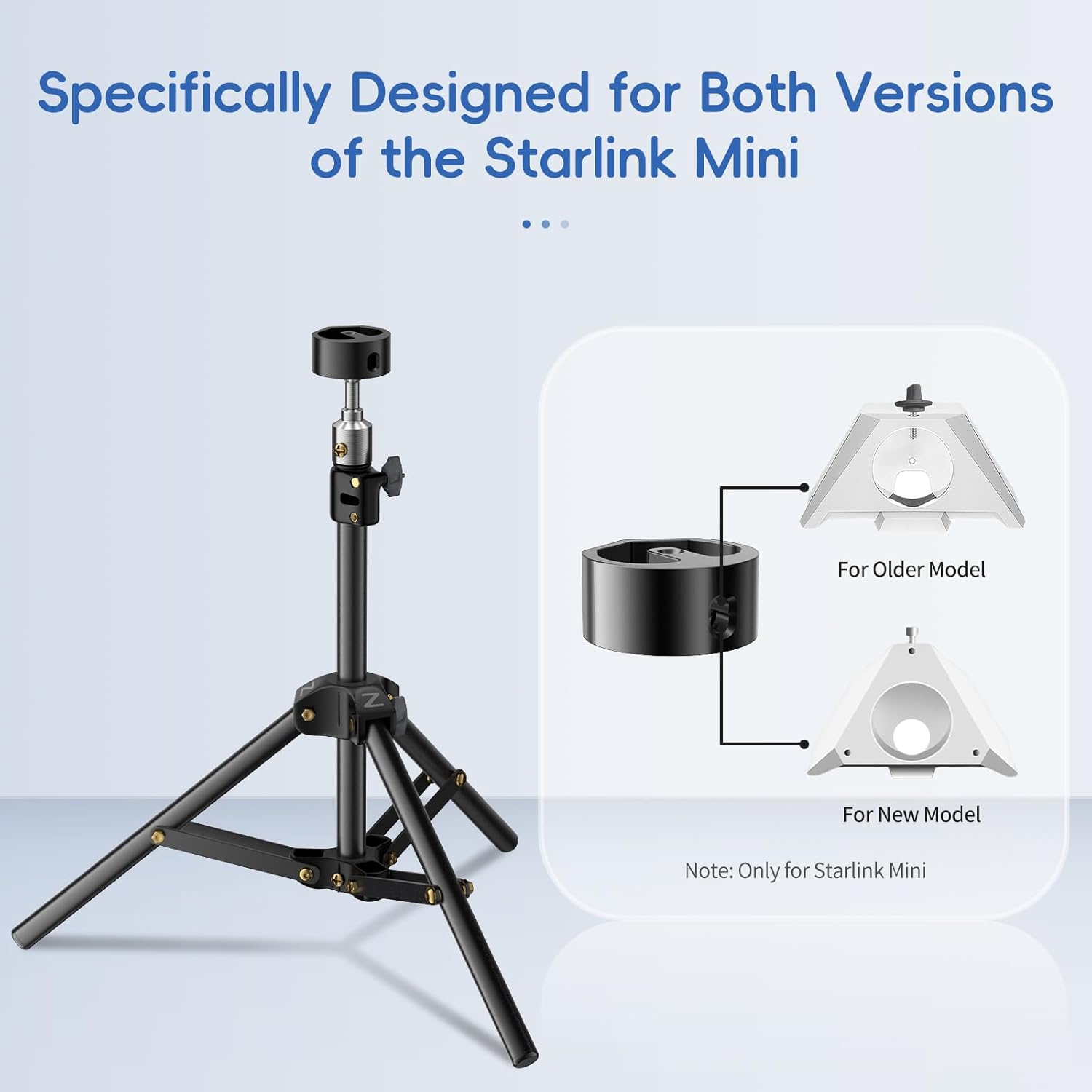 Tripod Mount with Adapter for Star Link Mini - Pellzell Adjustable Height Stand Suitable for 2025 Both Old and New Models, Outdoor Portable Accessories for Camping, RV Travel