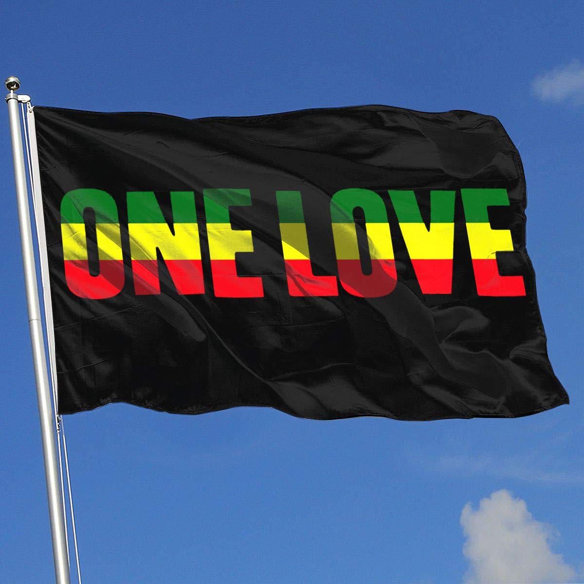 One Love with Rasta 3x5 Foot Flags Outdoor Flag 100% Single-Layer Translucent...