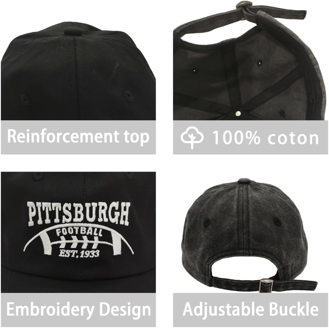 Embroidered City Vintage Classic 2-Pack Washed Denim and Color Snapback Caps for Men Women, Adjustable Fans Baseball Cap - Image 4