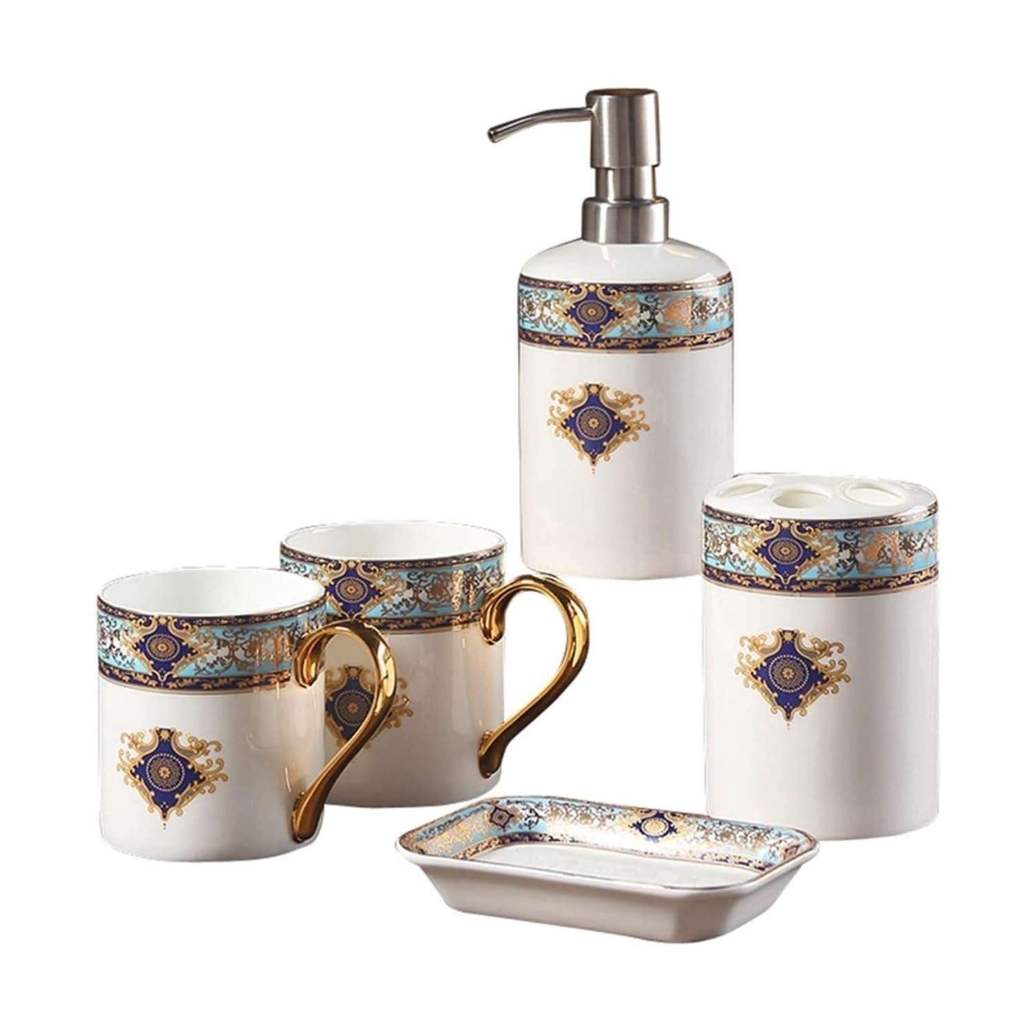 Badezimmer Set 5 Stücke Badezimmer Zubehör Set Retro Design Keramik Böhmischen Bad Dekoration Organizer