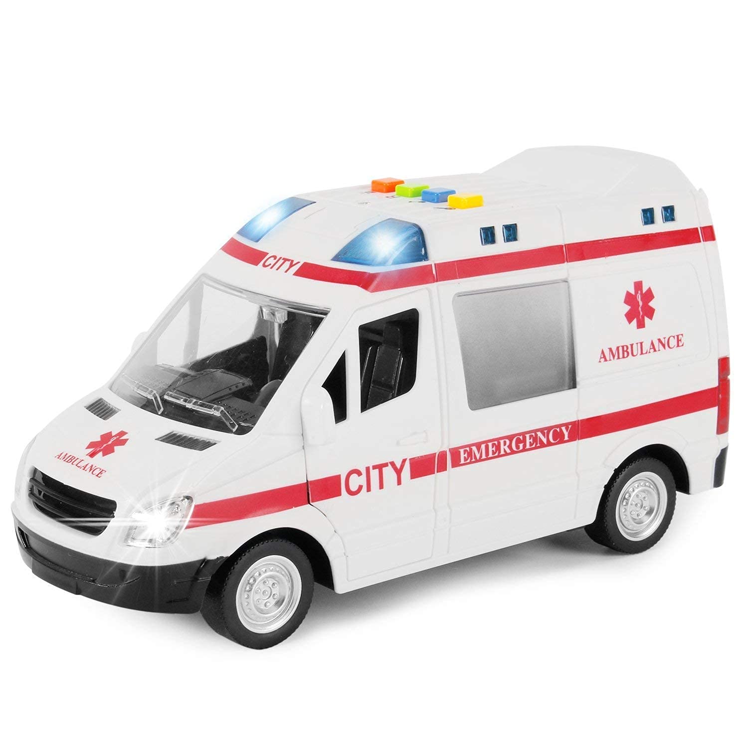 Roscoe Doctor Ambulance Truck Toy| Ambulance Car Toy for Kids |Siren Effect | Friction Inertia Powered | Open Door Light for Childrens (White) (B0C33XGHBY) Amazon Price History, Amazon Price Tracker