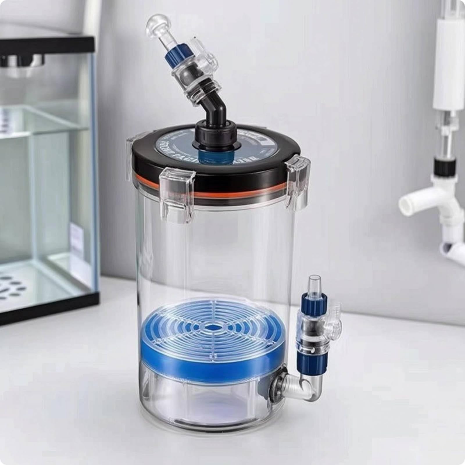 Préfiltre D'aquarium Multicouche Seau Préfiltration Ouate Filtrante pour Aquariophiles, Pré-Filtre KY240A avec Connecteur 16mm