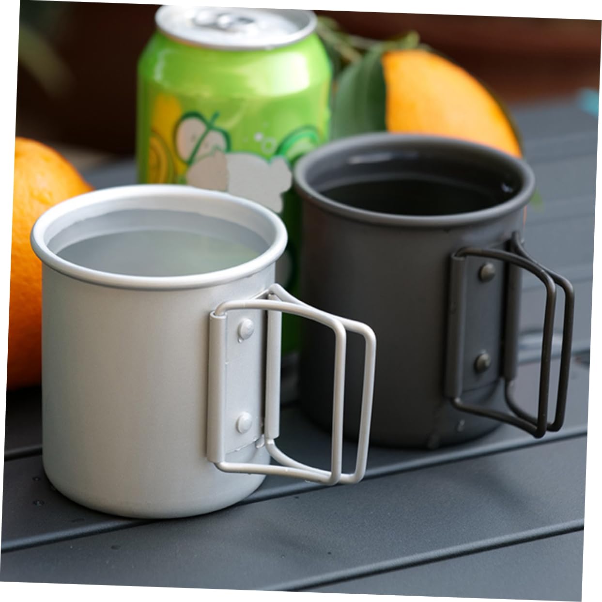 TOYANDONA 2 set Tazza Pieghevole In Alluminio Per Acqua Potabile Manico Per Esterni Da Viaggio Da Campeggio Pieghevole Portatile Contenitore Per Acqua 2 pezzi*2