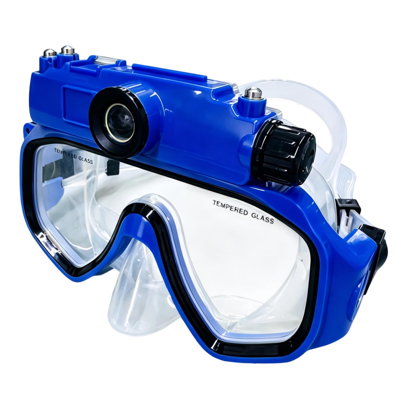 Gafas de buceo con cámara | Lente de vidrio templado, falda de silicona, correa ajustable para esnórquel, aventuras acuáticas en la piscina