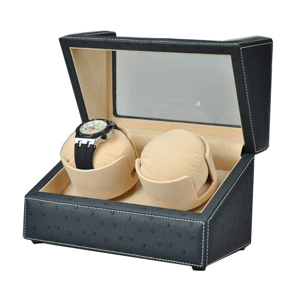 Automatic Watch Winder Box Schwarz - Batteriewerte 2 Uhrenschachteln für Männer