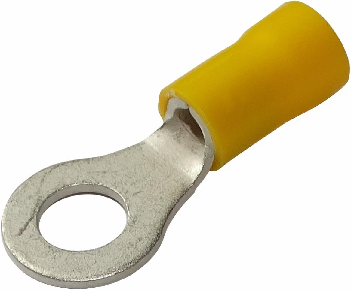 AERZETIX: 10x Terminales electricos con ojo ojal M6 Ø6,4mm 4-6mm² aislado amarillo C11545