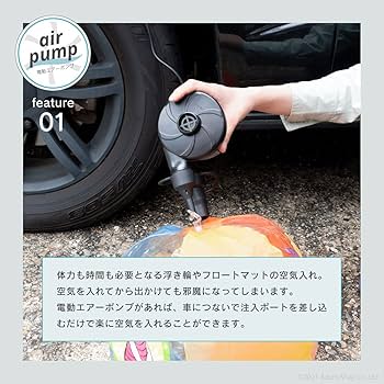 電動空気入れ エアーポンプ シガーソケット式 浮き輪 ゴムボート エアマット 楽々 2WAY 空気入れ 空気抜き 3種類対応 12V
