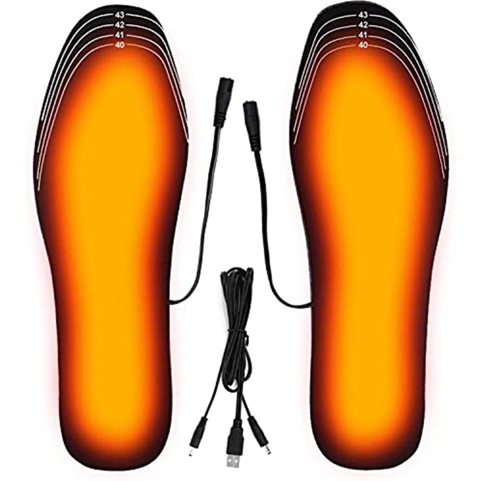 Rechargeable heated insoles, USB-powered heated insoles, trimable, washable, reusable warming, suitable for office work, winter hunting, skiing, fishing, and hiking activities. (35-41)
