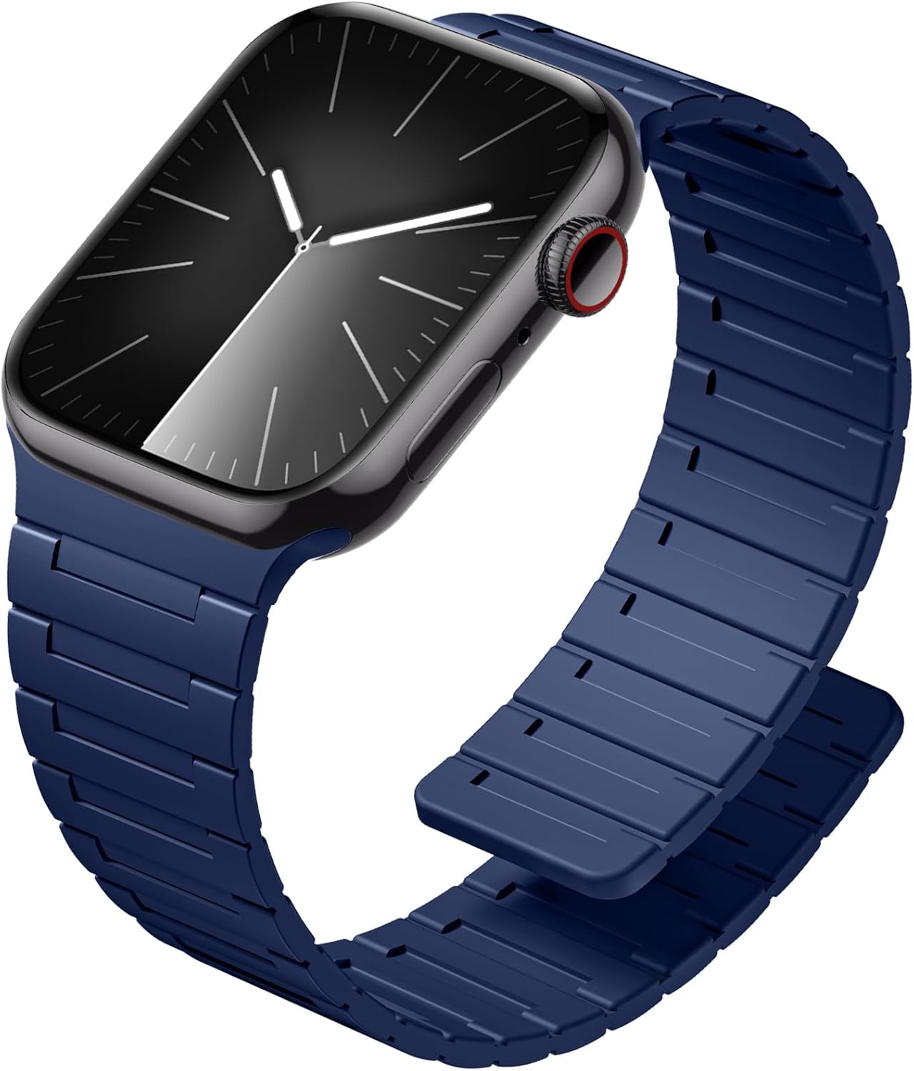 SNBLK Magnetic Watchband Compatible with Apple Watch for Men 44mm 45mm 46mm 49mm 42mm 41mm 40mm 38mm Women, Silicone Sport Strong Magnet Strap for iWatch Series 11 Ultra 3 Ultra 2 Se 10 9 8 7 6 5 4 1 Navy Blue 38mm/40mm/41mm/(42mm-Series 11 10)
