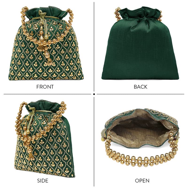 Image of Aheli Potli Purses Gift for Women Handmade Evening Handbag Stylish Bridal Fashion Wristlet