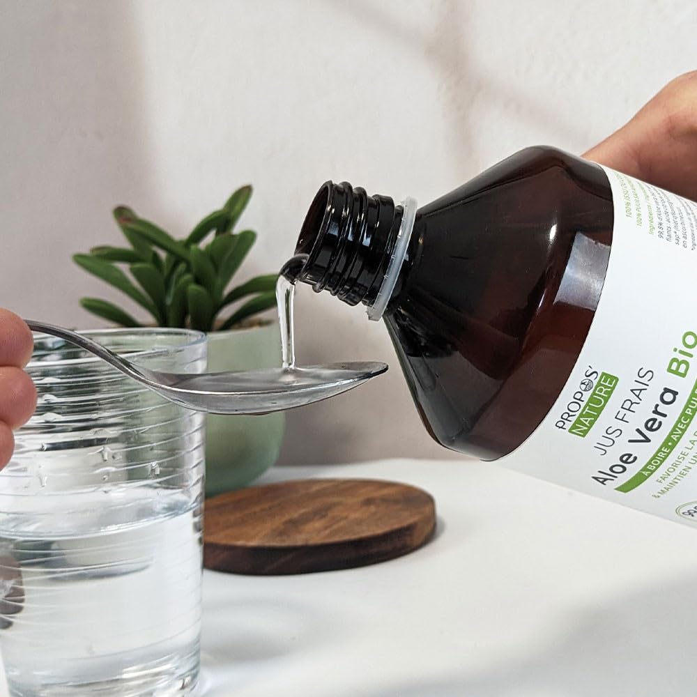 Jus d'Aloe Vera Bio avec pulpe fraîche - 99,8% de jus natif - Favorise la digestion - 500ml - Propos'Nature