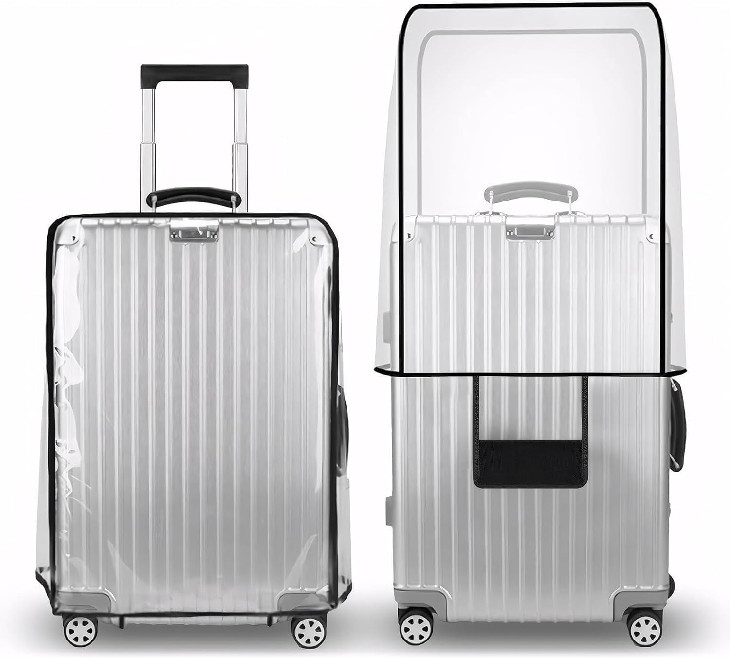 T Tersely Premium PVC Luggage Protector 66cm/26" - Waterproof, Dustproof & Anti-Scratch Suitcase Covers for Travel Check-in Luggage Protection Rainy Days & Dirt-Resistant