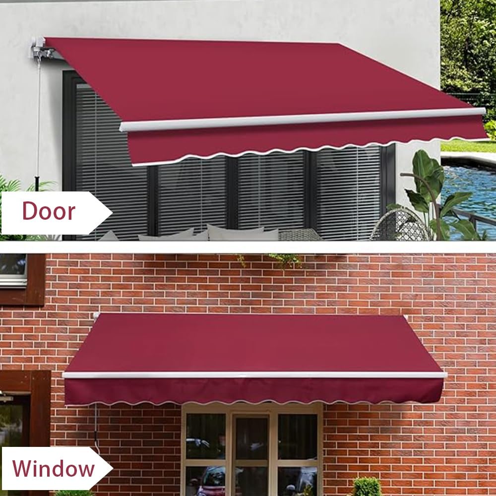 Tessuto di ricambio retrattile da 4 x 2,4 m, per patio, veranda, porta, finestra, riparo dal sole, telo per esterni (3 x 2 m)