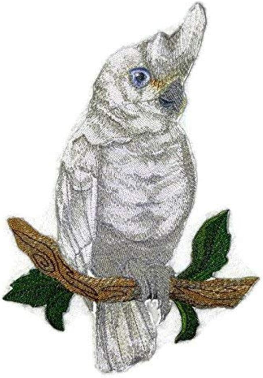 Nature Weaved in Threads, Amazing Birds Kingdom [Goffins Cockatoo ] [Custom and Unique] Embroidered Iron on/Sew Patch [5.25" *4"] [Made in USA]