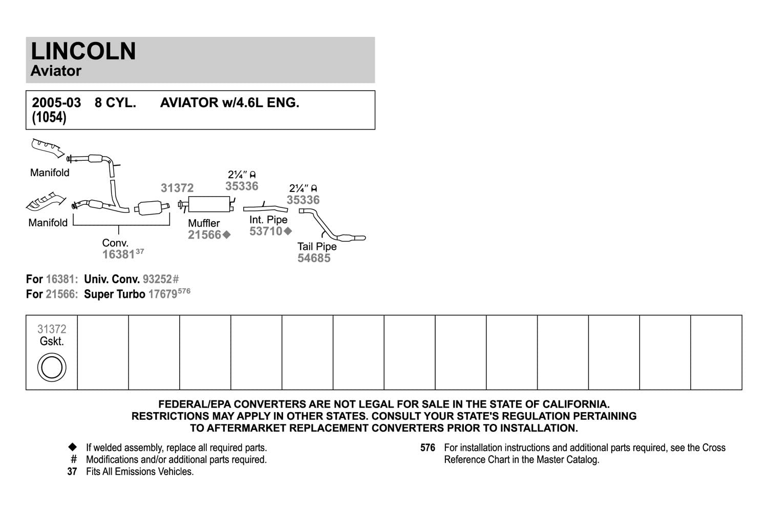 アカウント Walker エキゾースト22265 排気共振器とパイプアセンブリ Walker