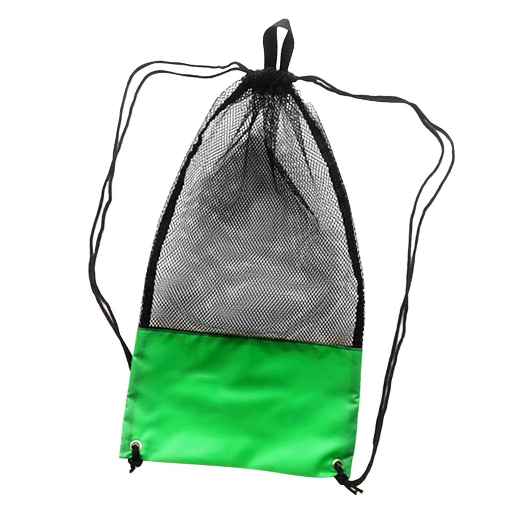 Mesh Drawstring Bag for Snorkeling Scuba Diving Fins Goggles Mask Green-image-29