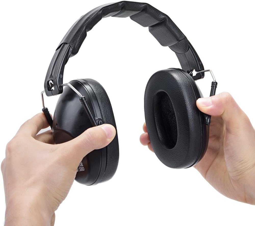 Pro For Sho 34dB NRR Safety Ear Protection - Special Designed Ear Muffs Lighter Weight & Maximum Hearing Protection - Standard Size, Black : Sports & Outdoors