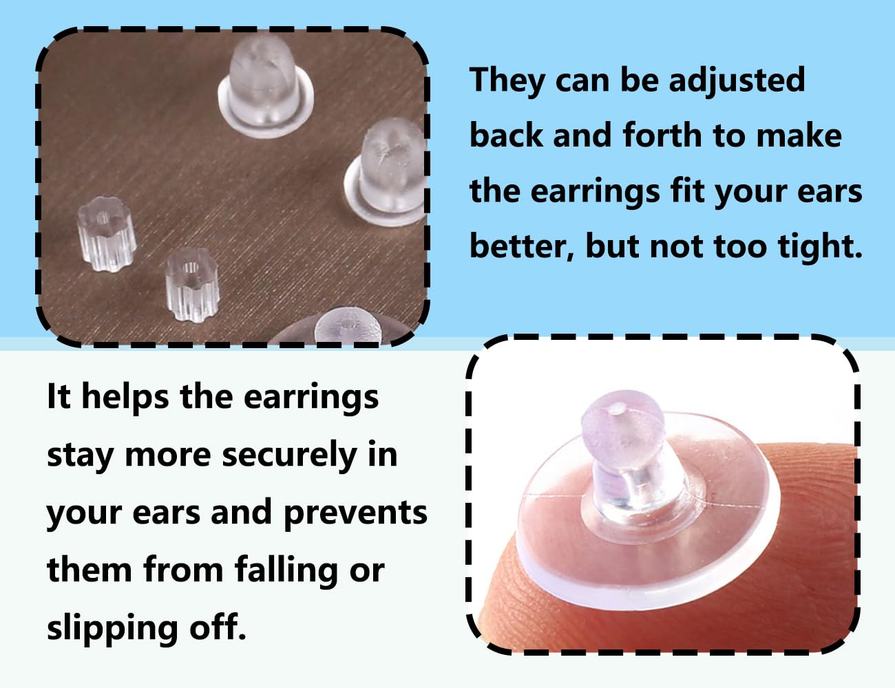 600 Fermagli Orecchini In Silicone - Chiusura A Bottone Trasparente - Foto 5