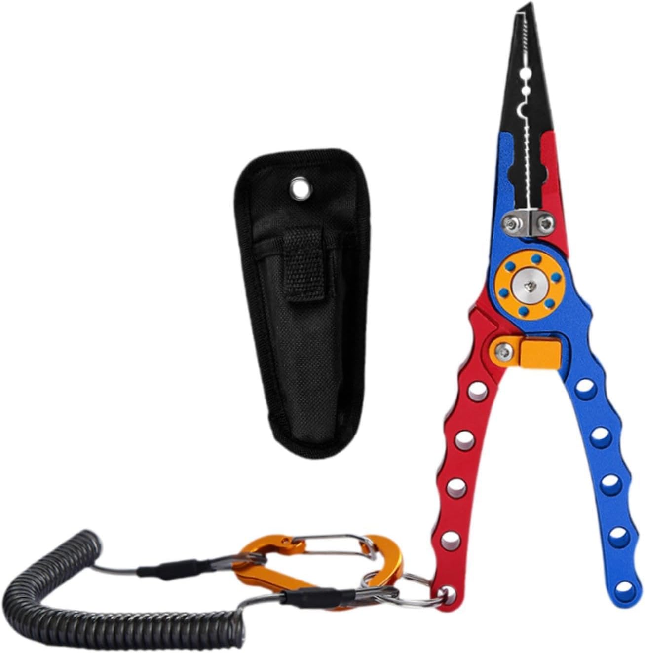 Fish Clip with Wire, Scissors, Lure Fixing Tools, Fish Control Clip, Blue Red