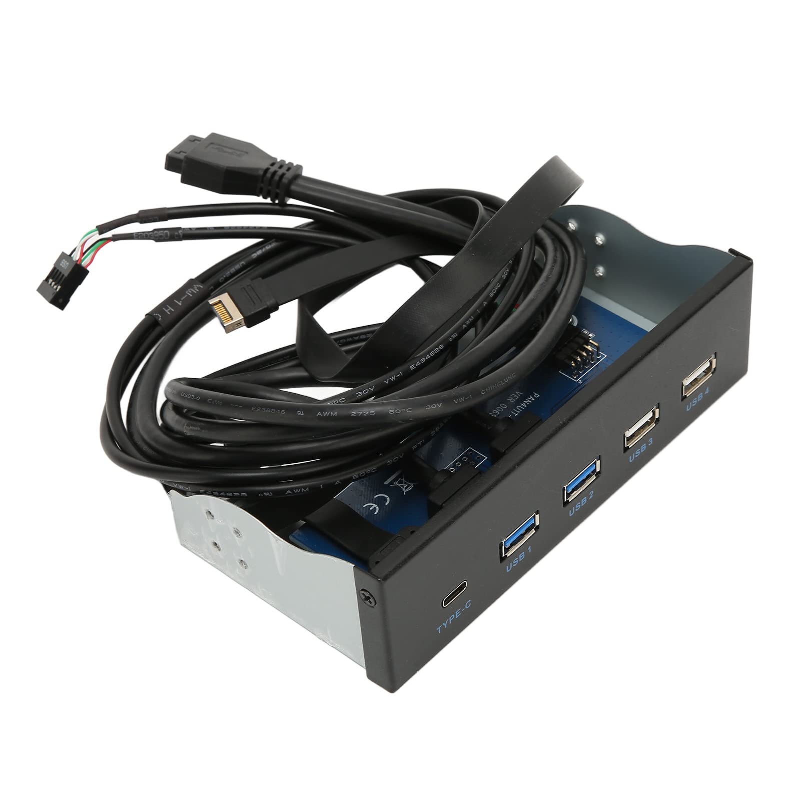 Dual USB3.0 -Ports und Medien Dashboard - 5,25 Zoll Media Dashboard 2XUSB3.0 2XUSB2.0 1XTYPE C 10 GBPS Hochgeschwindigkeits Medien Front Panel für PC Desktop Chassis mit Kartenleser