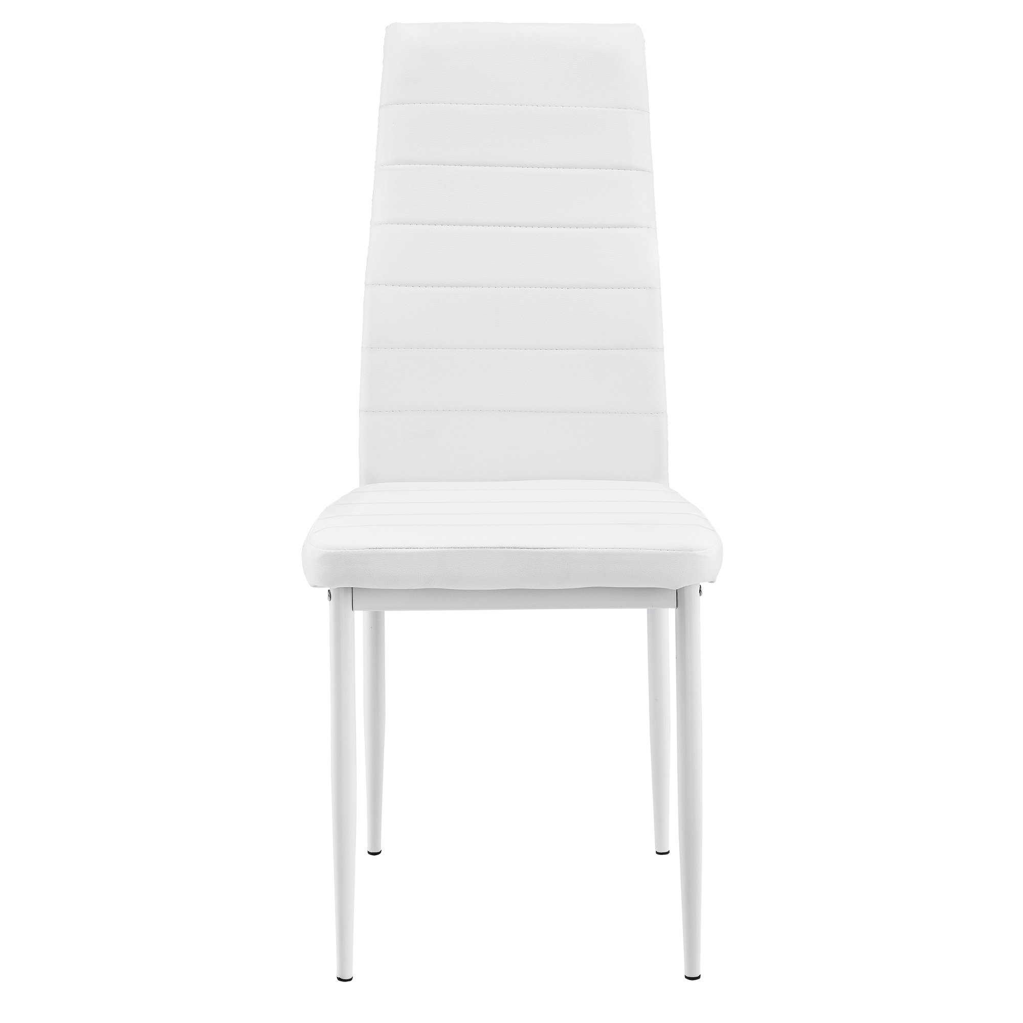 [en.casa] Table de Salle à Manger Blanc 120 x 60 cm avec 4 chaises Blanc