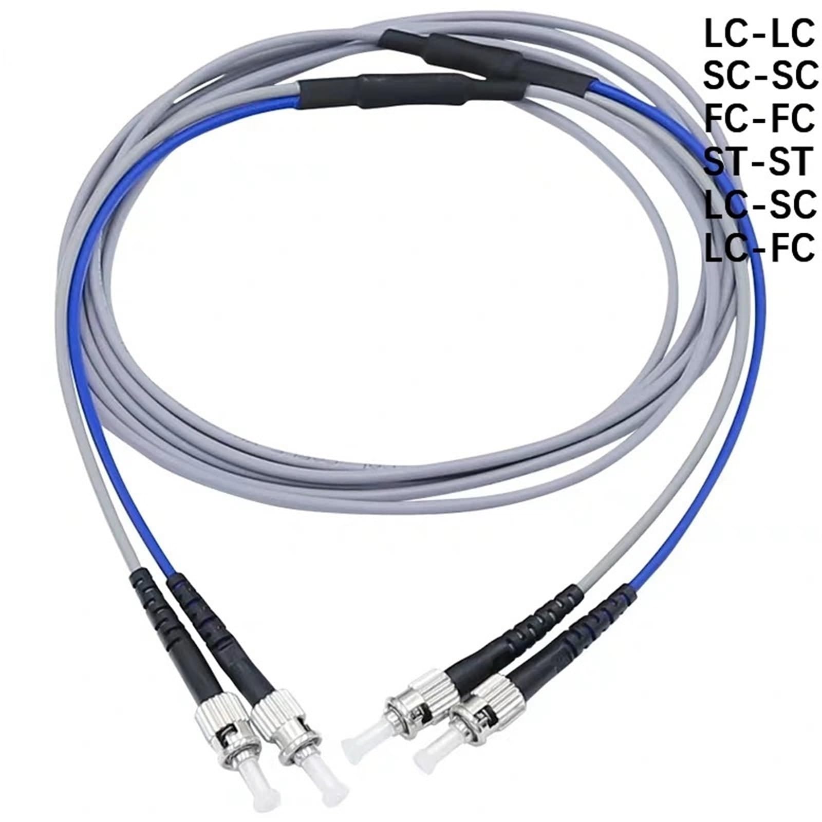 Latiguillo de Fibra óptica blindado 2C OM1, 2 núcleos, 1m, 2m, 3-m, 5m, 10m, 15m, 20m, 30m, SC, LC, FC, ST, UPC A, multimodo, 2 Fibras, Puente de Fibra óptica for Exteriores(2m 5pcs SC-SC OM1)