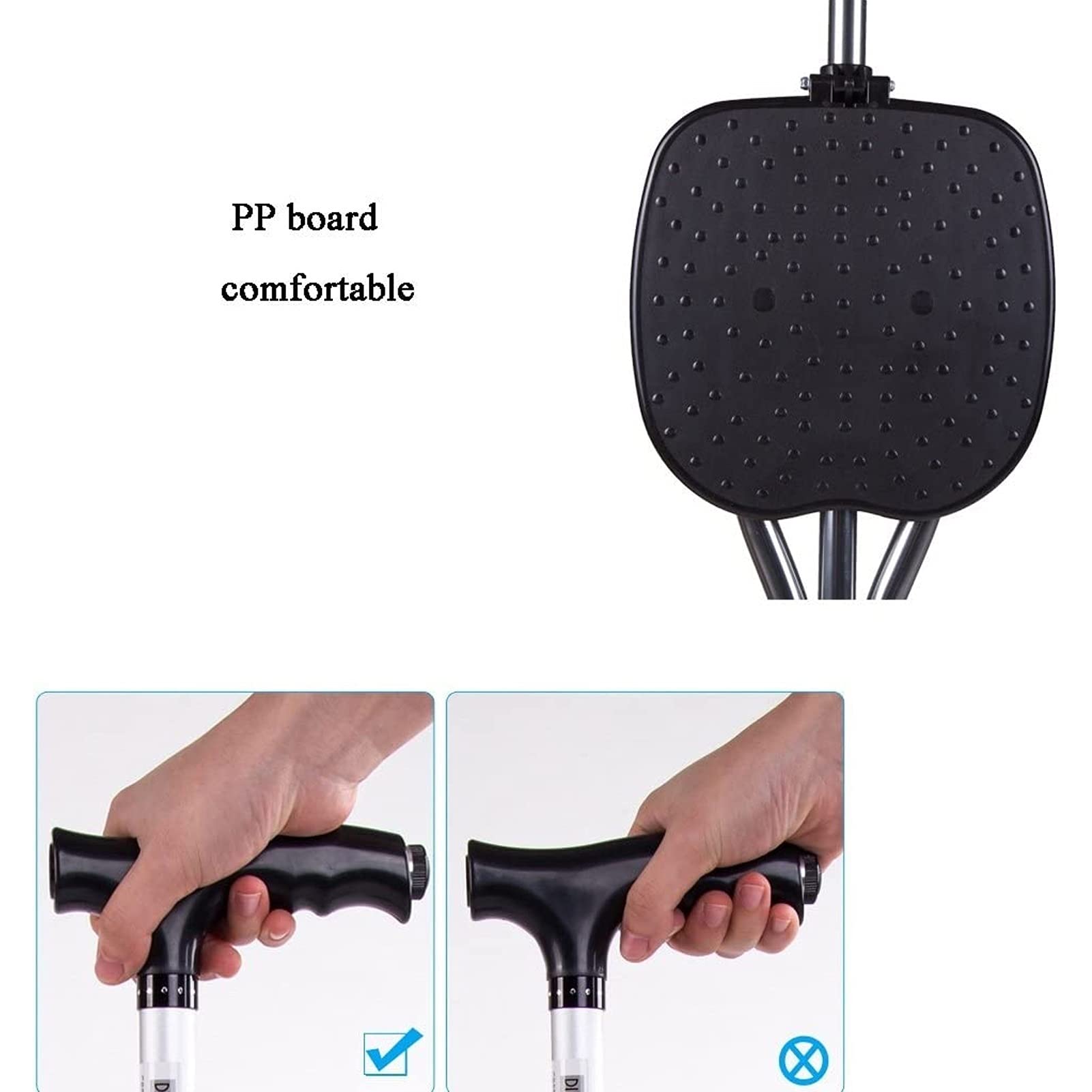 Bastón de bastón con asiento de silla, plegable, aluminio, altura ajustable, ayuda médica para discapacidad Bañones de asiento plegables, bastones para flexibilidad y duradera, base antideslizante