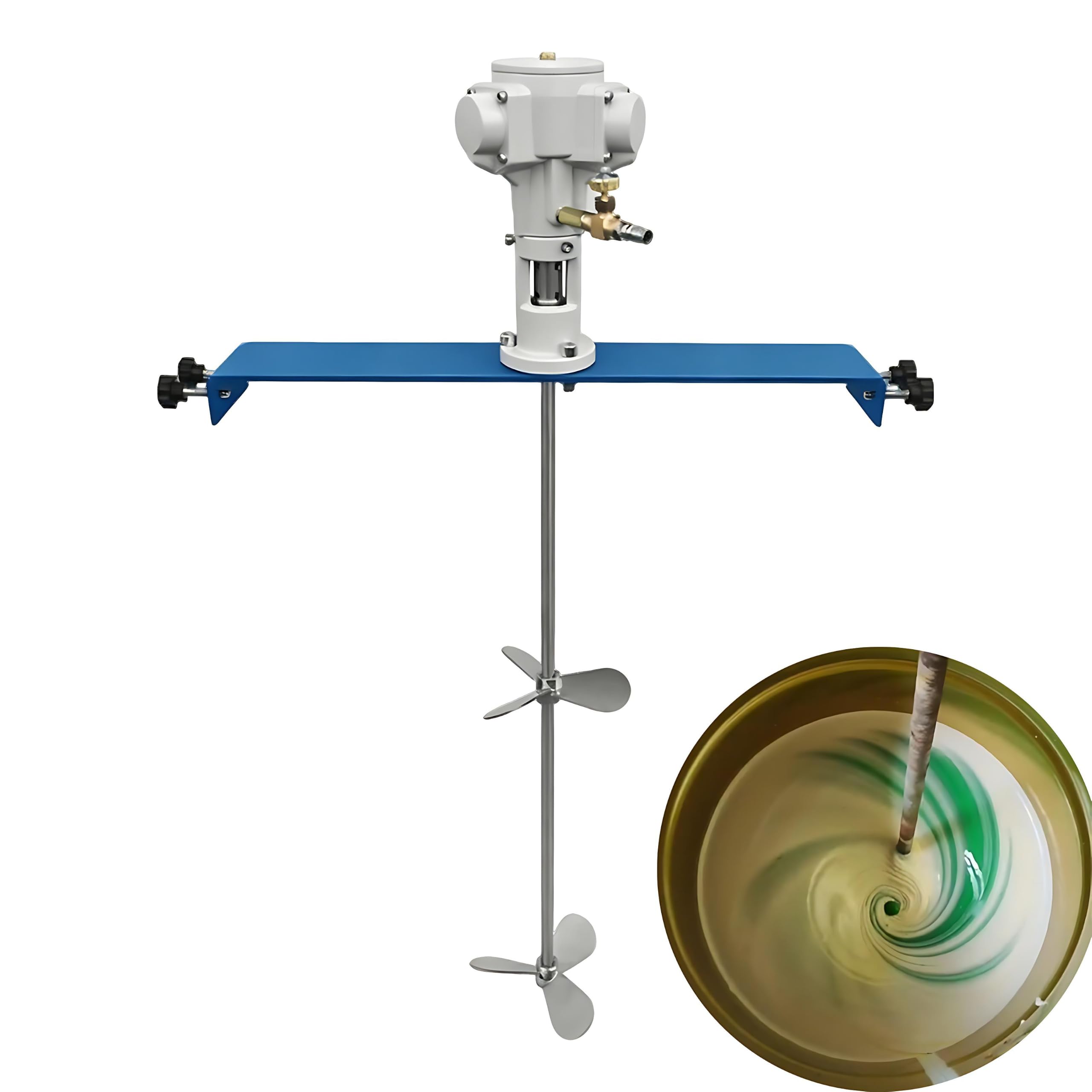 QIUNAOZI Pneumatic Paint Mixer, Barrel Special Air Agitators, with Stepless Speed Regulation, Stainless Steel Rod, 0.25HP/0.5HP/0.75HP/1HP, Suitable for Mixing Spray Paints, Coatings 50Gallons