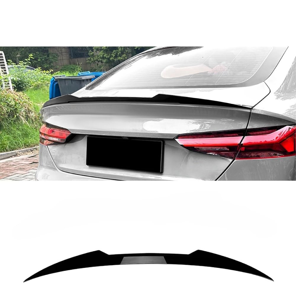 FJINQIANG Car Spoiler Rear for Audi A5 F5 M4 2017-2024, Sedan Rear Trunk Boot Lip Wing Spoiler, Rear Wing Spoiler Trim Cover,Glossy Black