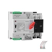 Vista 16 de 100Amp AC110V Interruptor de Transferencia Automático/Manual 2P 50/60Hz, 2POLE 100A Mini ATS Interruptor Solar Auto de Energía Dual para Generador