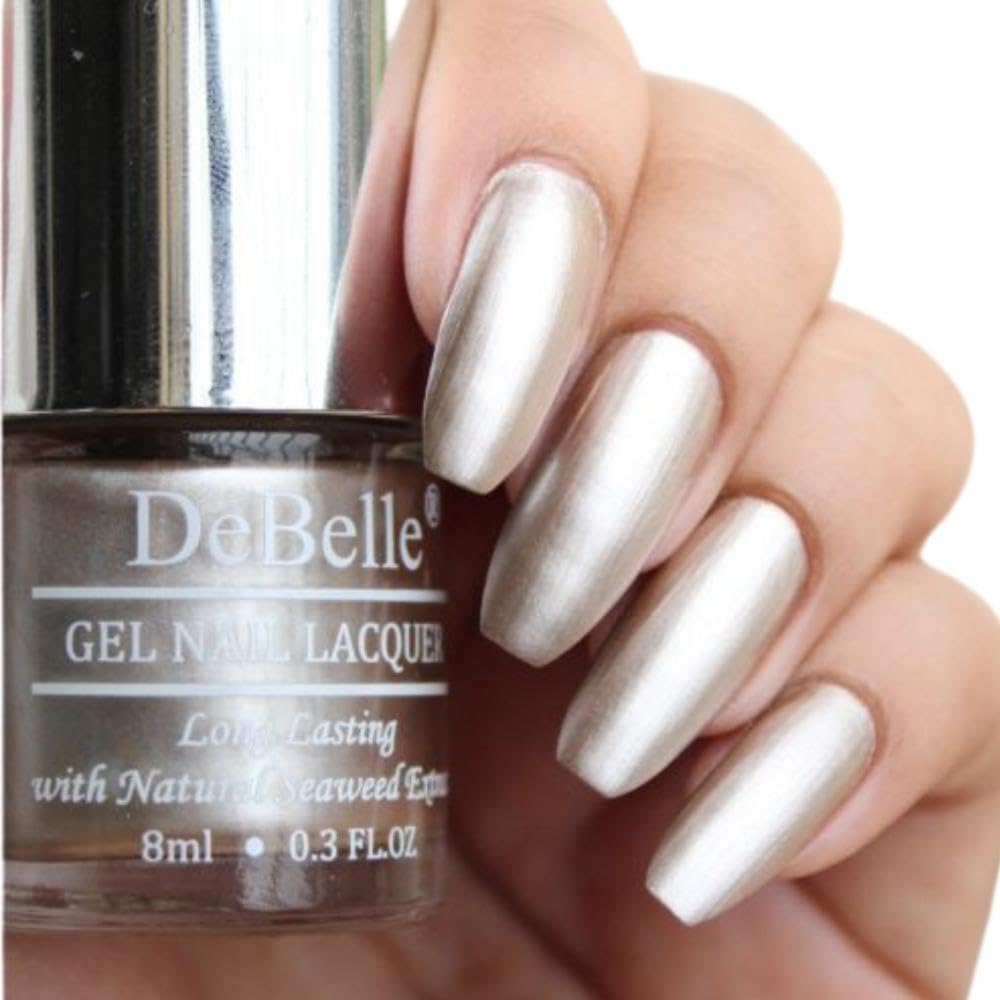 DeBelle Gel Nail Polish Chrome Beige (Metallic Beige Nail Paint)|Non UV – Gel Finish |Chip Resistant | Seaweed Enriched Formula| Long Lasting|Cruelty and Toxic Free| 8ml DeBelle Gel Nail Polish Chrome Beige (Metallic Beige Nail Paint)|Non UV – Gel Finish |Chip Resistant | Seaweed Enriched Formula| Long Lasting|Cruelty and Toxic Free| 8ml