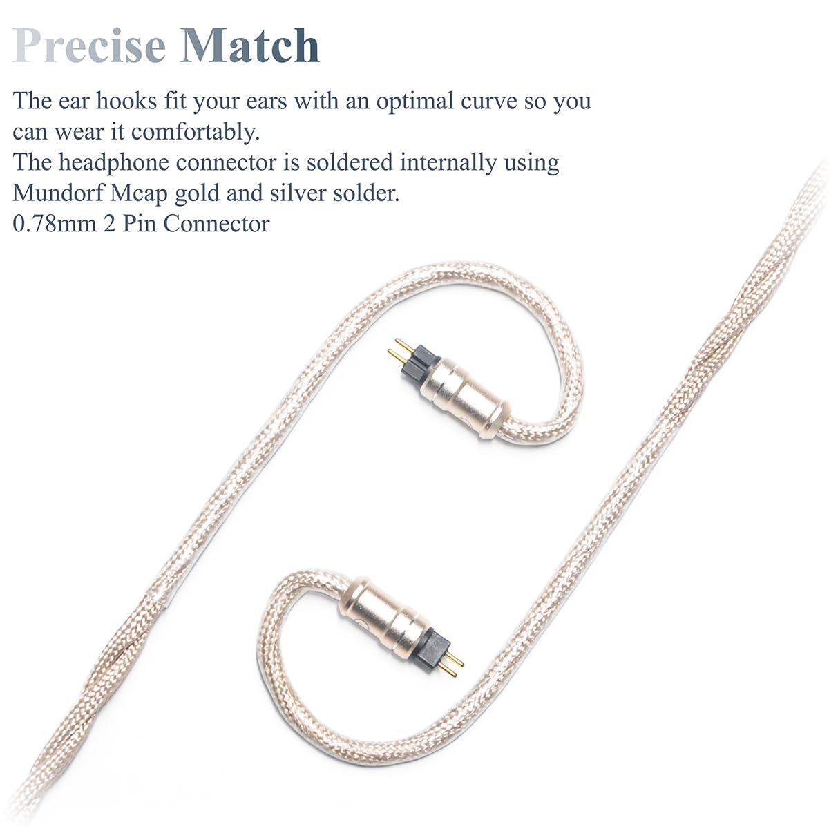 6N Single Crystal Copper 0.78mm 2Pin IEM Cable for MOONDROP Blessing 3 Dusk Variations KADENZ 64 Audio Solo U18t Tia Vision Ears VE2 VE3.2 VE4.2 RE2000 Empire Ears Legend X Earphone Cable (3.5mm Plug)