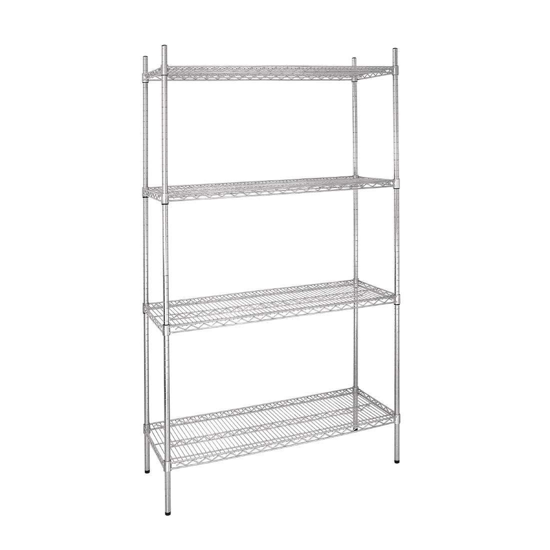 Vogue Silver 4 Tier Wire Shelving Kit 915X460mm