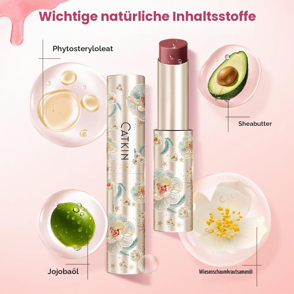 CATKIN Lippenbalsam Gift Set, lippenpflege mit farbe, Saftiger und Glänzender lippenpflege Lippenstift, Glänzendes Finish für Trockene, Rissige und Spröde Lippen, 3.4g 3pcs Gift Box (04+05+06)