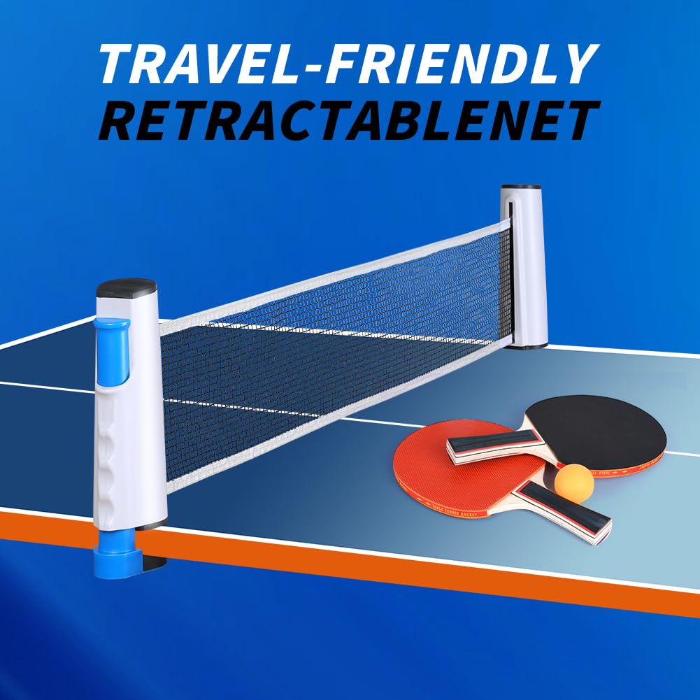 flintronic Set de Tennis de Table, Ensemble Pong de Table Portable, Ping Pong Kit pour Adultes Enfants, Raquette de Ping-Pong avec 3/6/9 Balles & Sac de Transport, pour Athlètes, Débutants, Experts