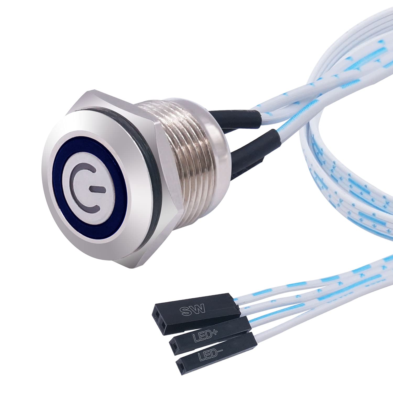 Buy weideer 16mm Momentary Push Button Switch Metal Chassis Switch ...