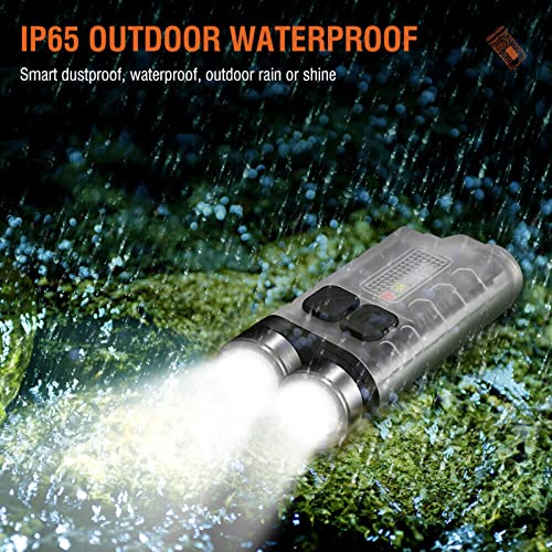 Mini Flashlight, V3 Small Powerful Keychain Flashlights With Red Uv Blue Light, High Lumens 900Lm Usb-C Rechargeable Portable Mini Pocket Edc Led Flash Light -12 Modes, Waterproof, Tail Magnet (White) #TOP2