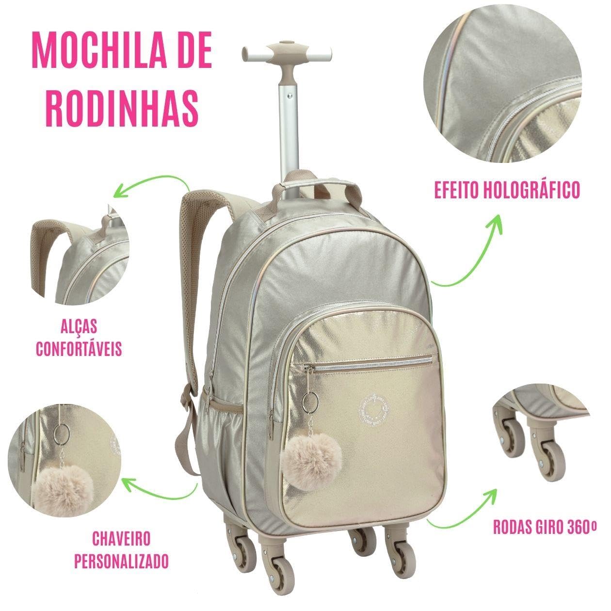 Kit Escolar Feminino de Moda Teen, Mochila com Rodinhas + Lancheira Térmica com Alça Transversal + Estojo Porta Lápis em promoção! Veja a oferta e mais achadinhos de Mochilas escolares 4 Hoje é o melhor dia para comprar Kit Escolar Feminino de Moda Teen, Mochila com Rodinhas + Lancheira Térmica com Alça Transversal + Estojo Porta Lápis com aquele preço maroto! Promoção! Aproveite a oferta! 4