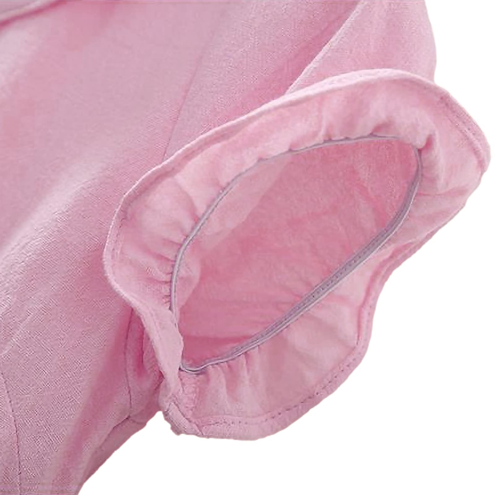 amropi Vestido para Niñas Algodón Manga Corta Corbata de moño Princesa Casual Vestidos 3-10 años