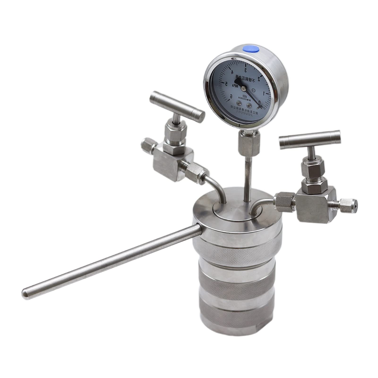 Recipiente de reactor de autoclave de síntesis hidrotermal + indicador de salida de entrada 100ml 6Mpa Fácil de usar para principiantes y profesionales