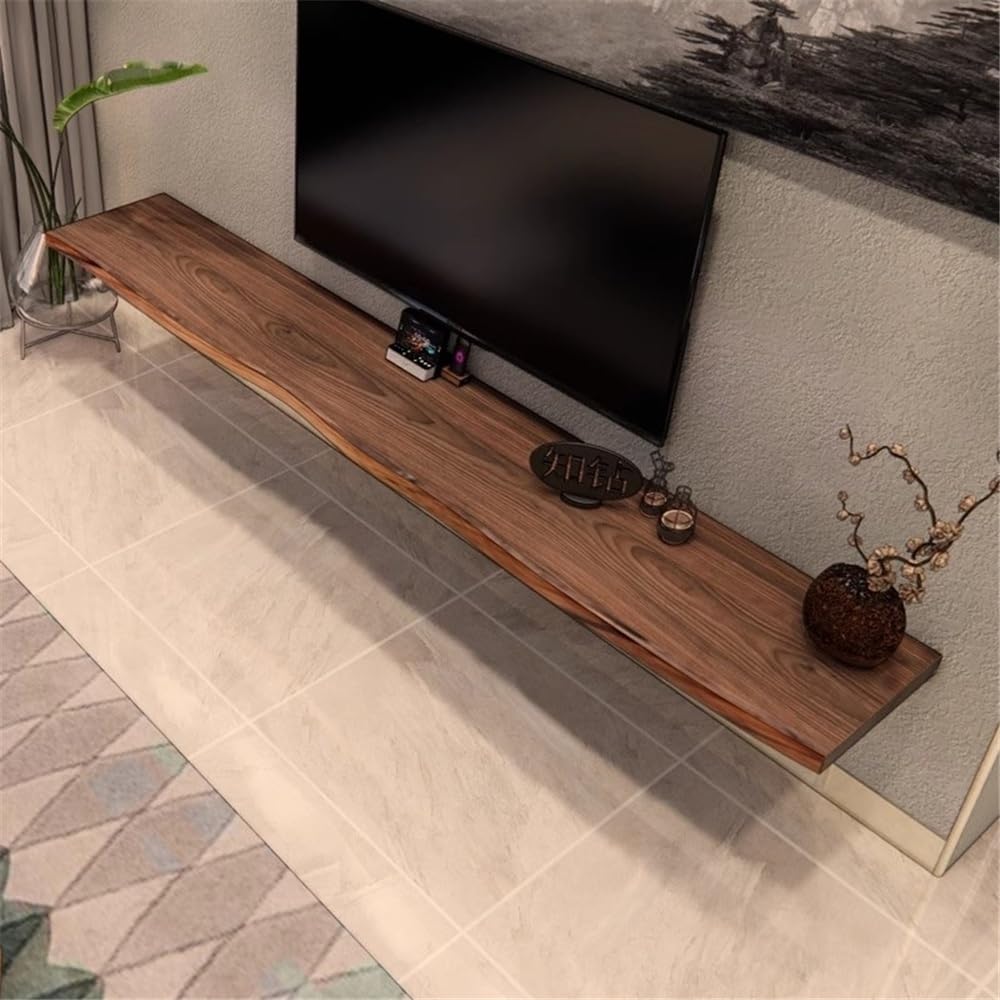 Soporte de TV de pared Estantes flotantes debajo de televisores, estantería de pared estable de madera de pino, almacenamiento de pared estilo granja rústica for sala de estar, dormitorio, estudio Con