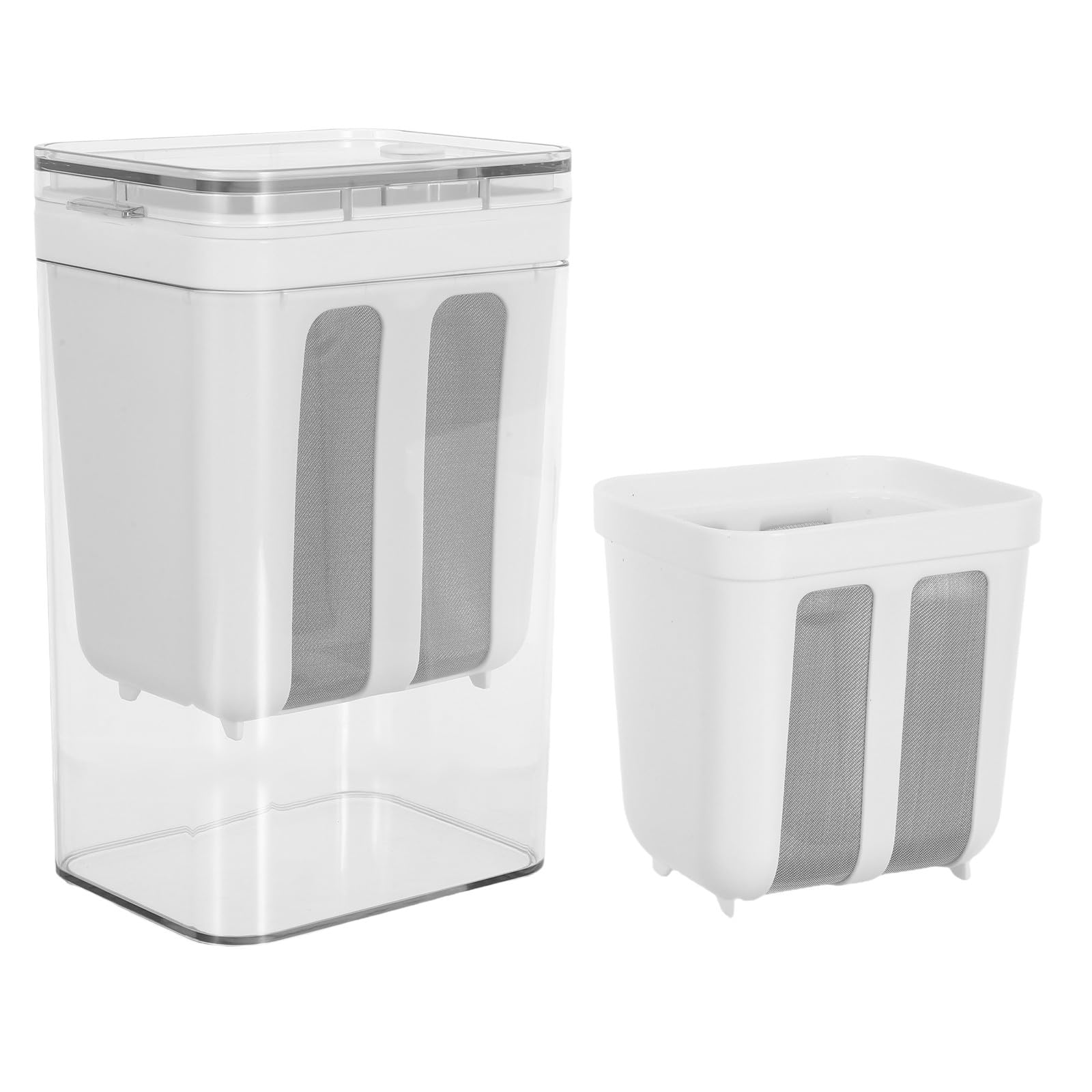 1 zestaw greckich sit do jogurtu z pokrywką - 1,8 l wielokrotnego użytku plastikowe sitko do żywności - filtr do - domowy filtr do jogurtu, separator do mleka sojowego