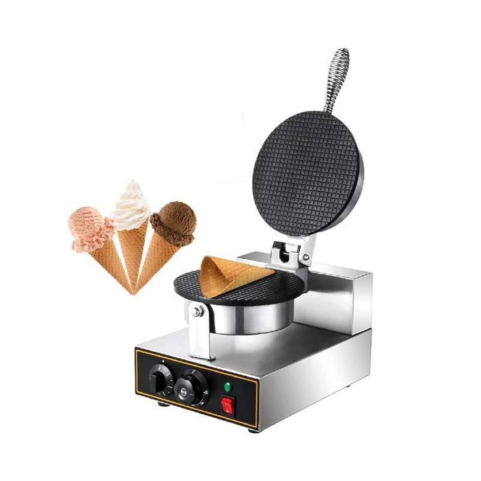 CVFRDD Commercial Electric Ice Cream Waffle Cone Maker Nonstick Egg Roll Cones Bowls waffle iron cone machine