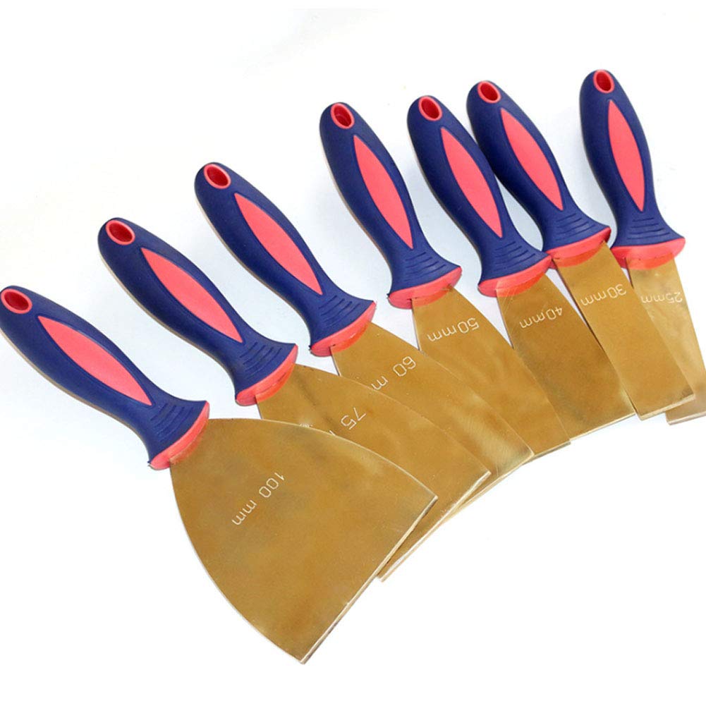Tapete Schaber-Werkzeug-Set Kupfer Spachtel 7Pcs Farbe Schrapper mit Kunststoffgriff - Perfekte DIY Dekorieren Entlackung Schaber-Werkzeug-Set